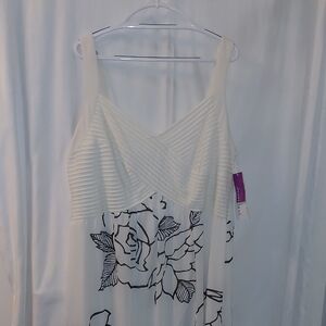 NWT Elegant Off-White Floral Women's Maxi Dress Size 22W